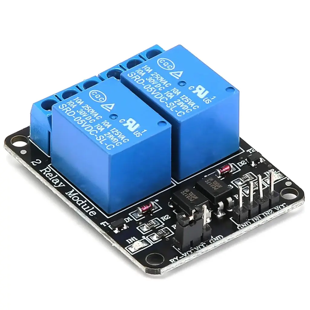 Module Relais 2 Canaux 5V DC avec Optocoupleur pour Raspberry Pi, Arduino, logique TTL, PIC, DSP, AVR, ARM - Carte Module Relais.