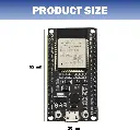 Carte de développement ESP32 WROOM 32 NodeMCU - Module ESP32 NodeMCU avec USB-C, WiFi 2,4 GHz, Bluetooth et puce CH340, 38 Pins