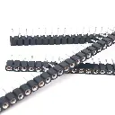 Single Row Female Pin Header - Pack of 5, 1 x 40 Pins, 2.54 mm Pitch, Female Connector with Tinned Round Holes, Single Row 40 Pins, for PCB, IC, or Quartz