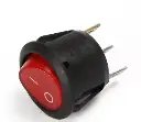 Rocker Switch Black Oval Round 3 Pole KCD1 LED Light Electric Contact Switch On Off Rocker Switch with Red Button Switch 6A 10A 250V 125V