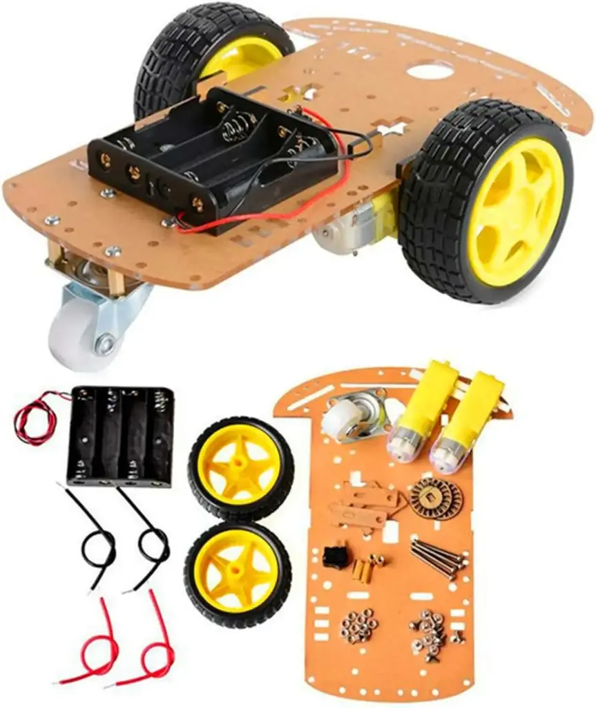 Kit Châssis de Boîte à Piles pour Robot à Moteur Intelligent avec Encodeur de Vitesse pour Arduino