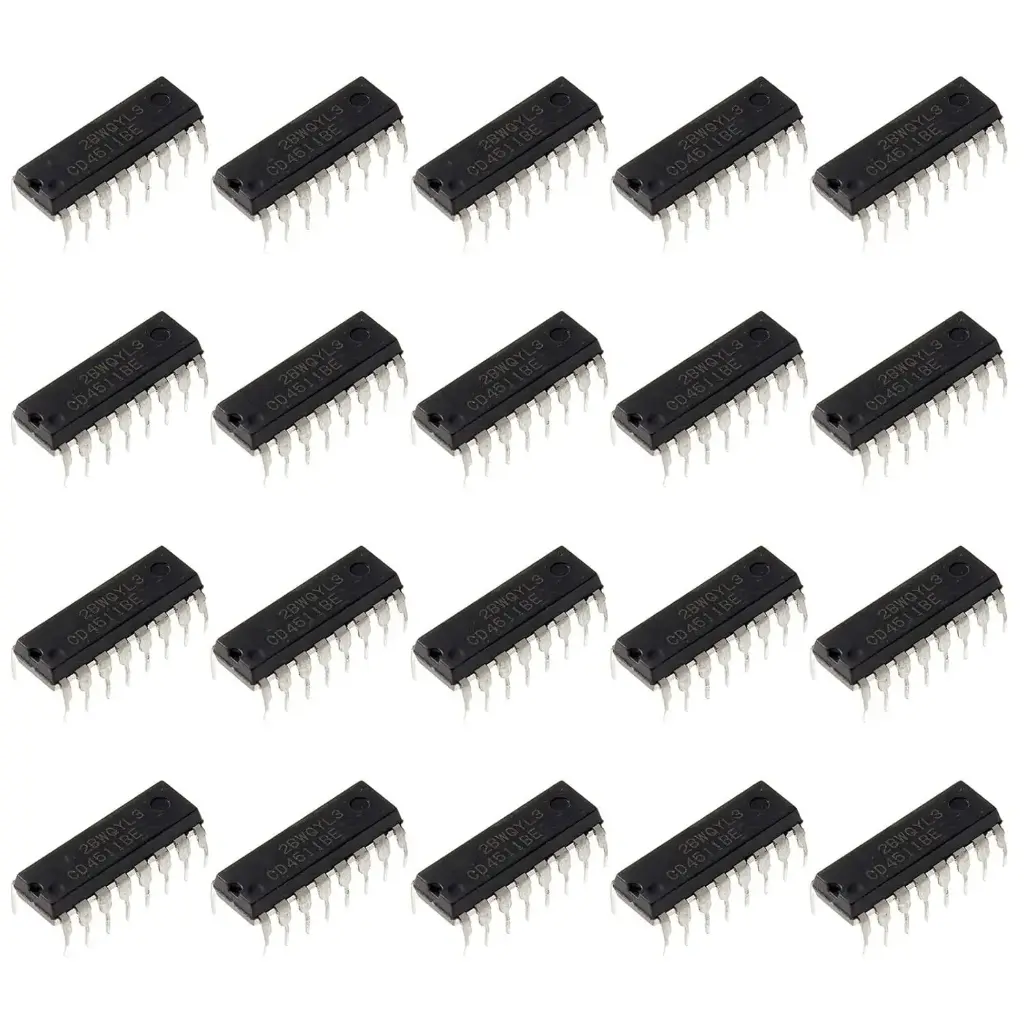 CD4511BE CD4511 4511 CMOS Décodeur Verrouillé BCD vers 7 Segments Pilote de Segments, Circuit Intégré (CI), Boîtier DIP-16
