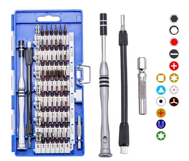 Ensemble de Tournevis de Précision 60-en-1, Kit de Tournevis Magnétique pour Réparation Électronique, Convient pour la Réparation de Tous les Ordinateurs Portables, Téléphones Mobiles et Autres Produits Électroniques