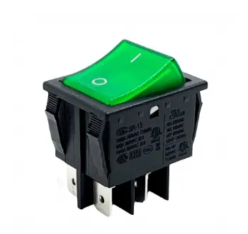 [SWI-0005] Switch AC 250V/16A AC DPST On/Off 4 pins Green Light Rectangle Rocer Switch