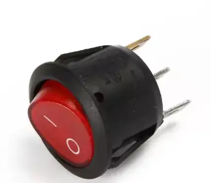 [SWI-0003] Rocker Switch Black Oval Round 3 Pole KCD1 LED Light Electric Contact Switch On Off Rocker Switch with Red Button Switch 6A 10A 250V 125V