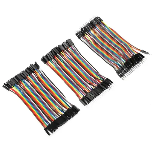 Fils Dupont multicolores 40 broches mâle à femelle, 40 broches mâle à mâle, 40 broches femelle à femelle, kit de câbles ruban pour breadboard pour Arduino