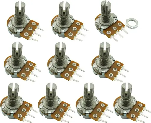 Potentiomètre de réglage d'ohm à rotation linéaire simple et courbe de réponse linéaire 50k, 250k