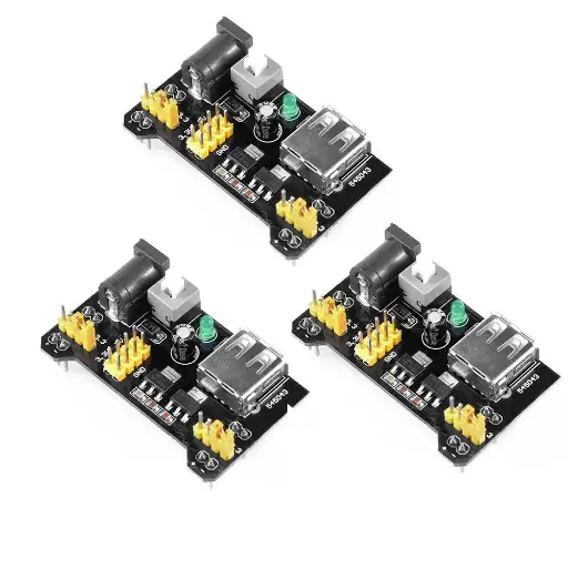[PWR-0011] Module d'Alimentation 3.3V 5V pour MB102 MB-102 Plaque de Prototypage sans Soudure, Plaque d'Essai DC 6.5-12V ou Alimentation USB