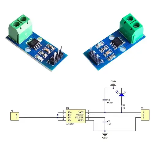 [SEN-0022] Module détecteur de courant ACS712ELC 5A 20A 30A, plage d'amperage 