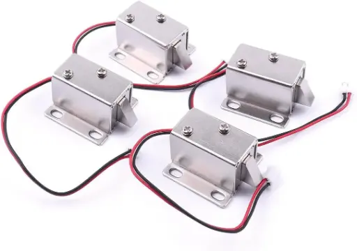 [SEC-0001] Electromagnetic Solenoid Lock, DC 12V 1A Door Drawer Tongue Down Slim Design Assembly Magnetic Lock for Cabinet Door Drawer