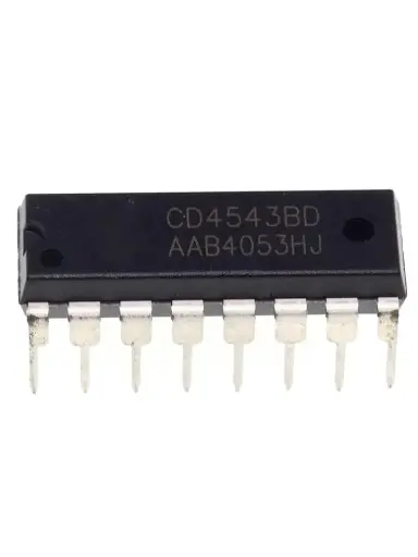 [LOG-0011] CD4543BE Convertisseur BCD vers 7-segments CMOS avec verrou, décodeur et pilote pour affichages à cristaux liquides