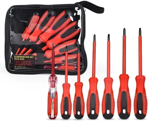 [TOA-0002] 7pcs Insulated Screwdriver, Screwdriver Set, Insulated Screwdriver, Electrician, Magnetic Phillips, Electrician