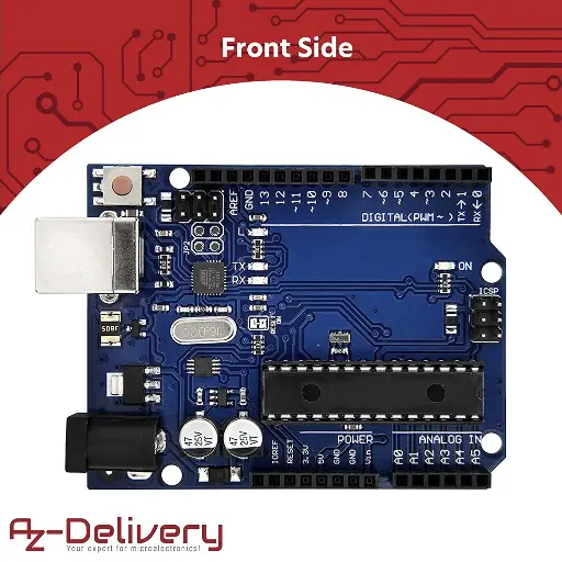 [MOD-0003] Carte Arduino Uno, Carte Microcontrôleur ATmega328 PDIP avec Carte Mère ATmega16U2 8 bits et Câble USB