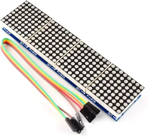 [DIS-0006] Module d'affichage matriciel LED à 4 en un MAX7219 avec ligne 5P 8*8*4